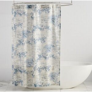 New In Bag PB Jardin Toile Print Shower Curtain 72x72 Sold Out